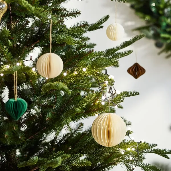 VINTERFINT tree ornament set of 6, white/paper - IKEA