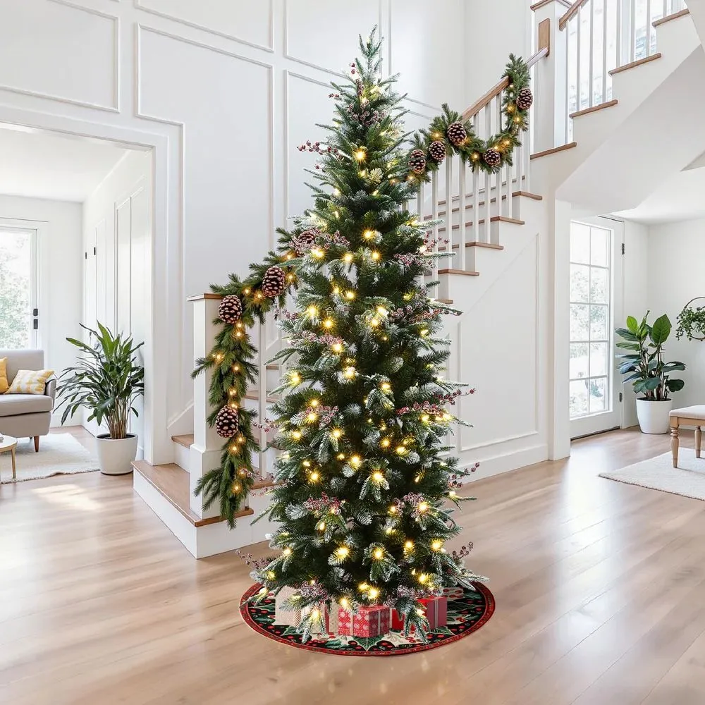 White-boho-7-ft-umbrella‎‏ نو و استفاده‌شده برای فروش Pre-Lit Frosted  Pencil Artificial Christmas Tree, 7.5ft ,AP2547-7.5FT