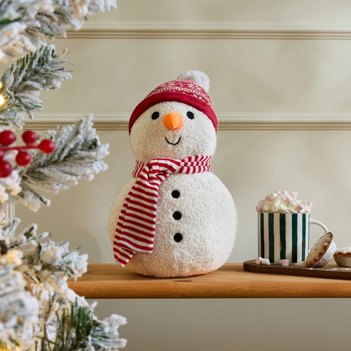 White OHS Snowy the Snowman Cushion OHS