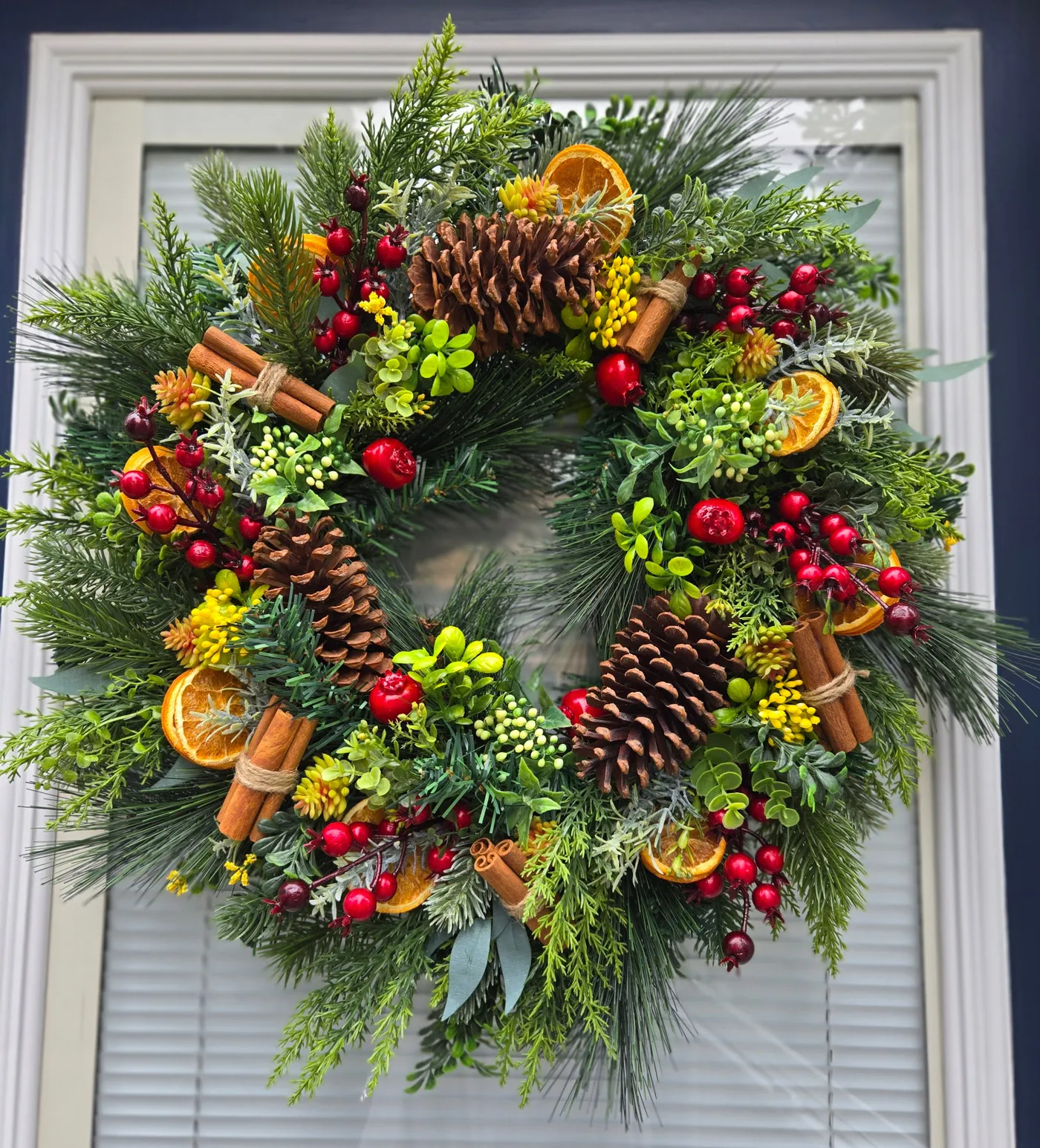 White Sugar Berry, Pinecone & Winter Greenery Christmas Winter wreaths