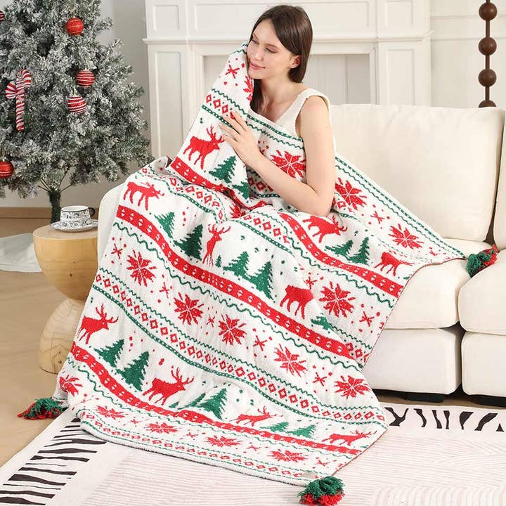 Wholesale pink christmas blanket for your store