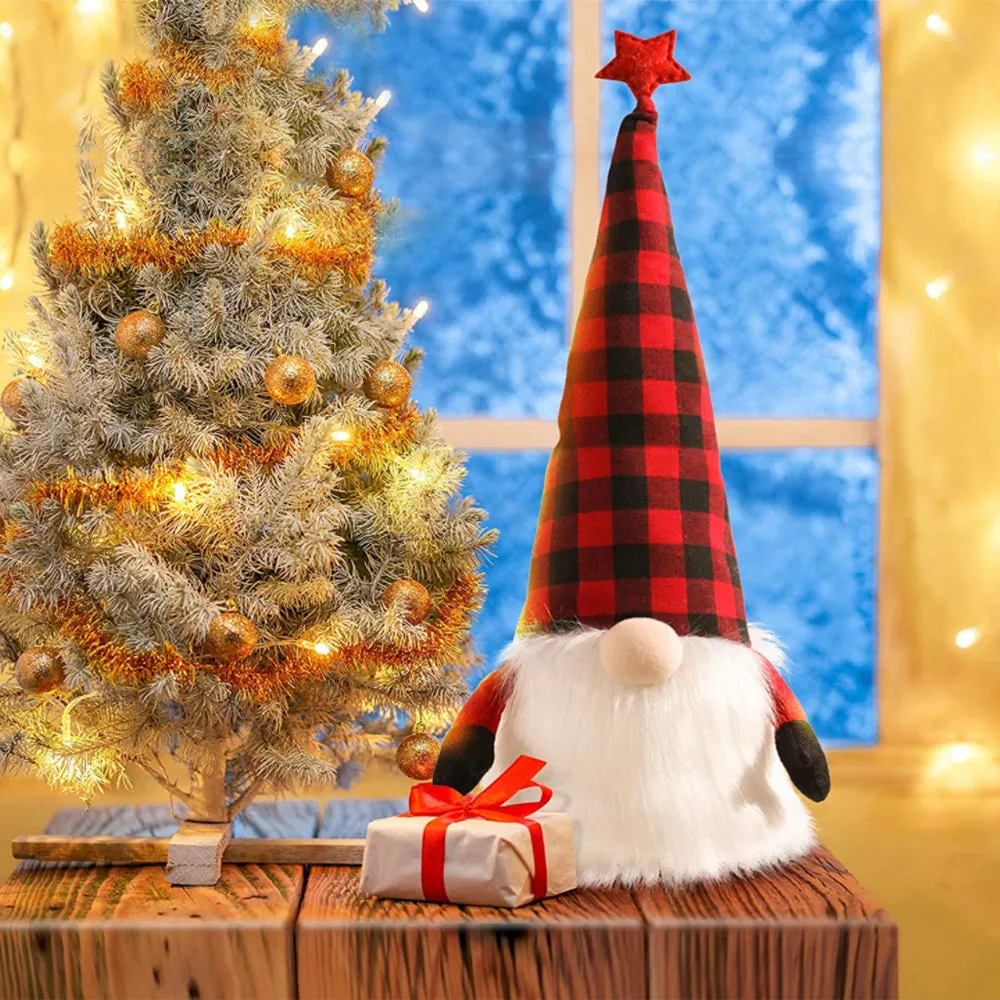 WOWMTN Gnome Christmas Tree Topper 27 Inch Handmade Christmas Gnome La