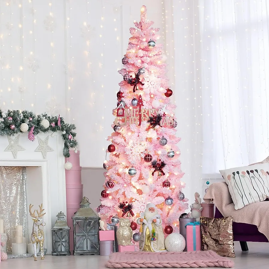 Xmas Tree With Pink Christmas Pink Seasonal Ornaments The Most Stylish Pink  Christmas Trees To Buy